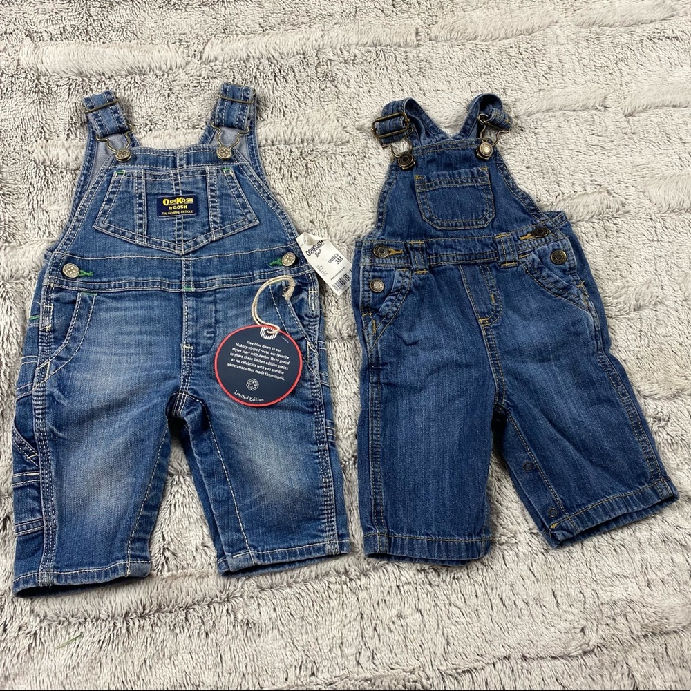 Mixed Lot of 2 Infant Overalls OshKosh Bhosh & Old Navy Sz 3 months